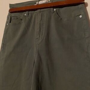 Olive Green High-Waisted Pants